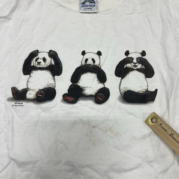 Vintage 90s Panda Royce Dolphin Trading Co T-Shirt Size XL USAMade Single - Picture 5 of 7